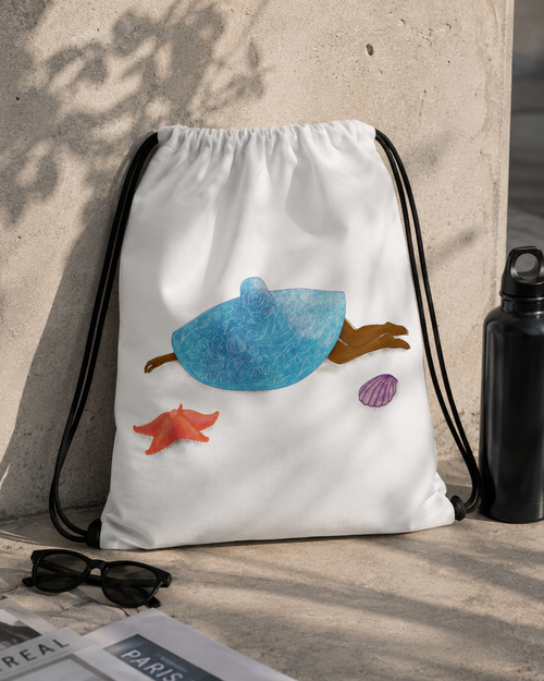 All-Over Print Drawstring Bag with Original Art | Kit Poket